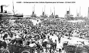 ALGER - EMBARQUEMENT DES SOLDATS ALGERIENS POUR LA FRANCE - 10 AOUT 1914